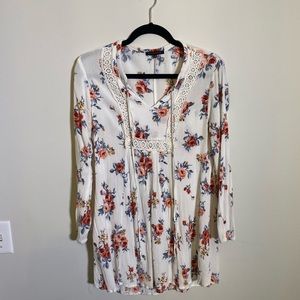 Boho Linen Floral Top